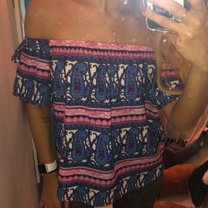 Paisley Off the Shoulder Top
